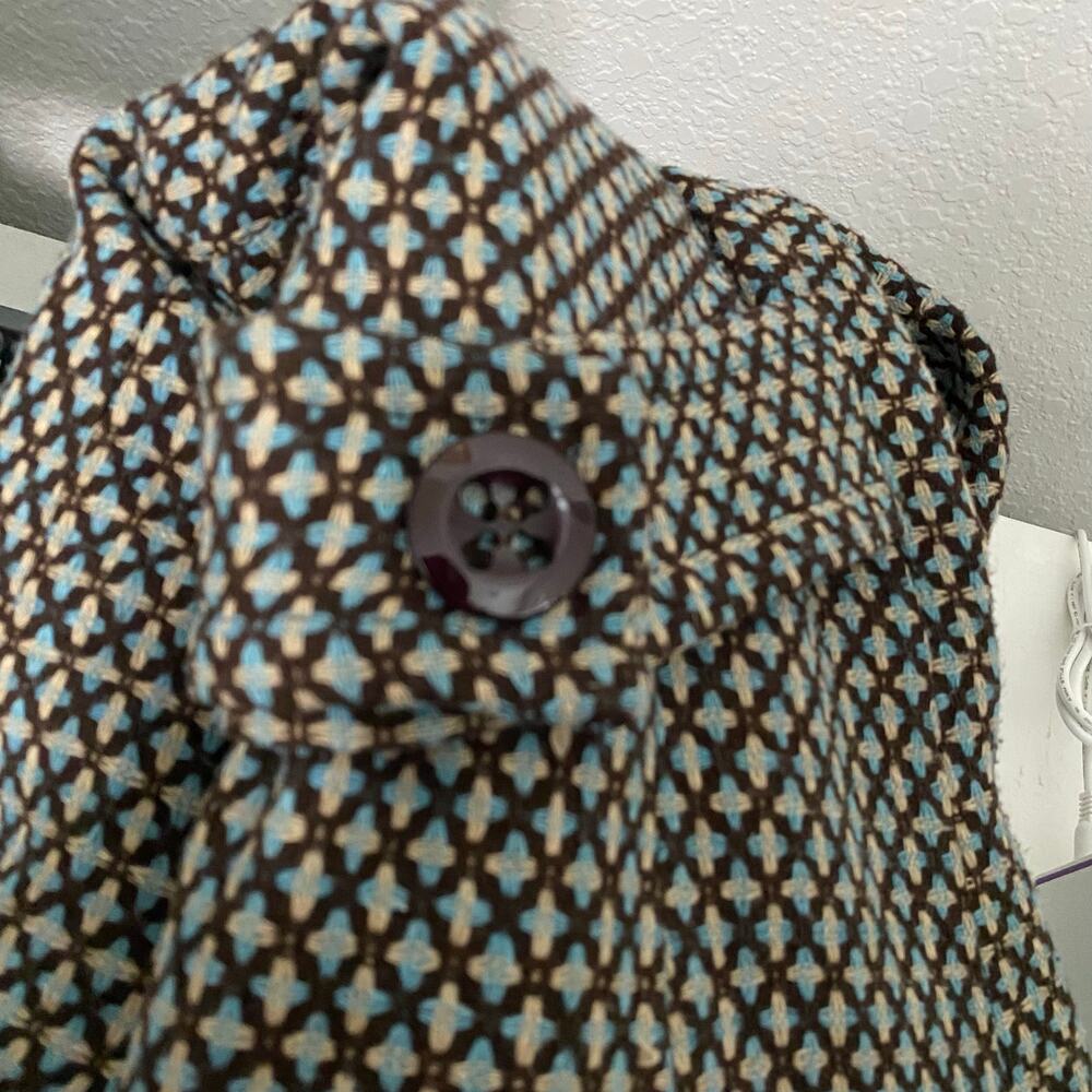 Urban Behavior Wool Blend Coat Geometric Pattern Button Front XS 60s Mod - Picture 9 of 10